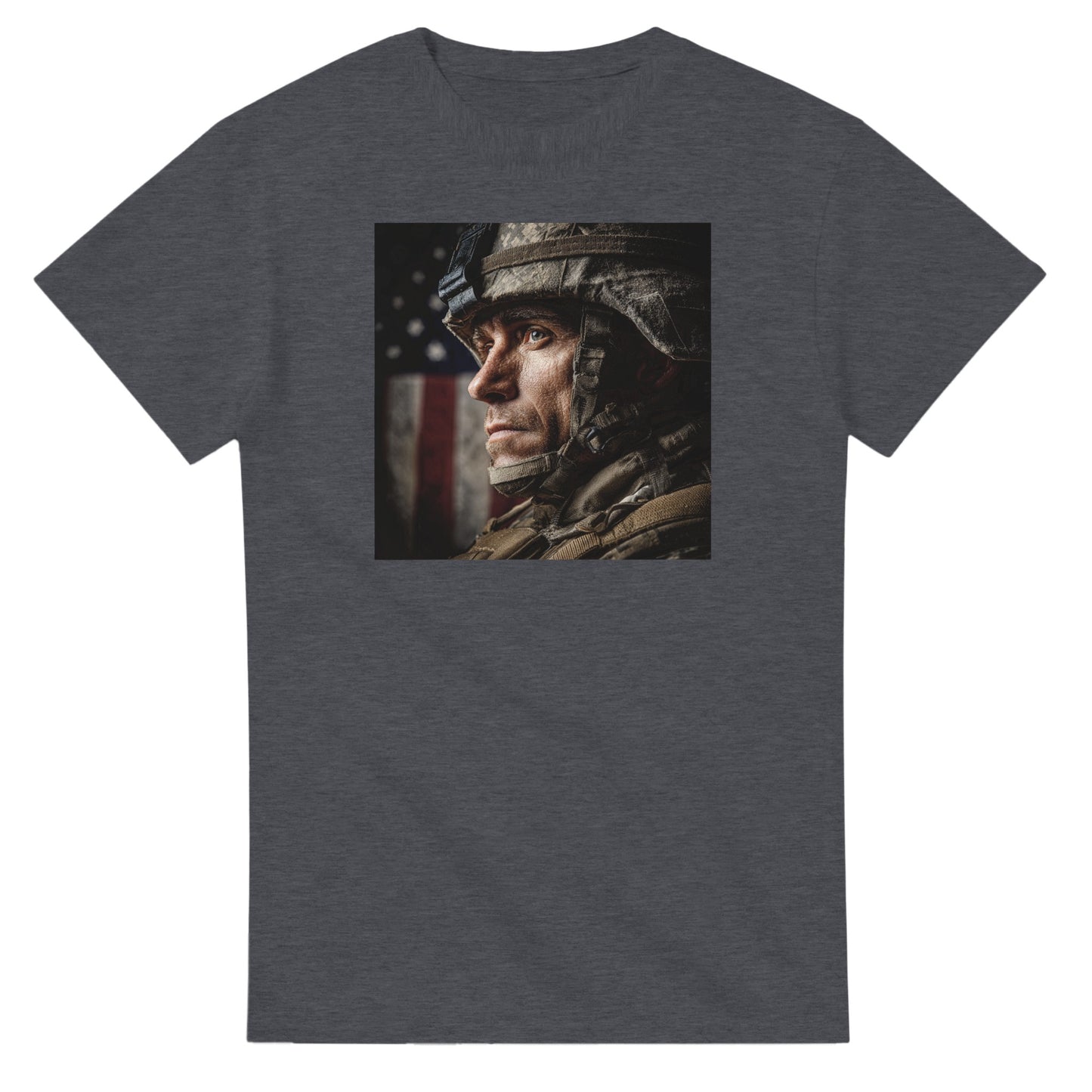 Patriotic Soldier on a heavyweight t-shirt