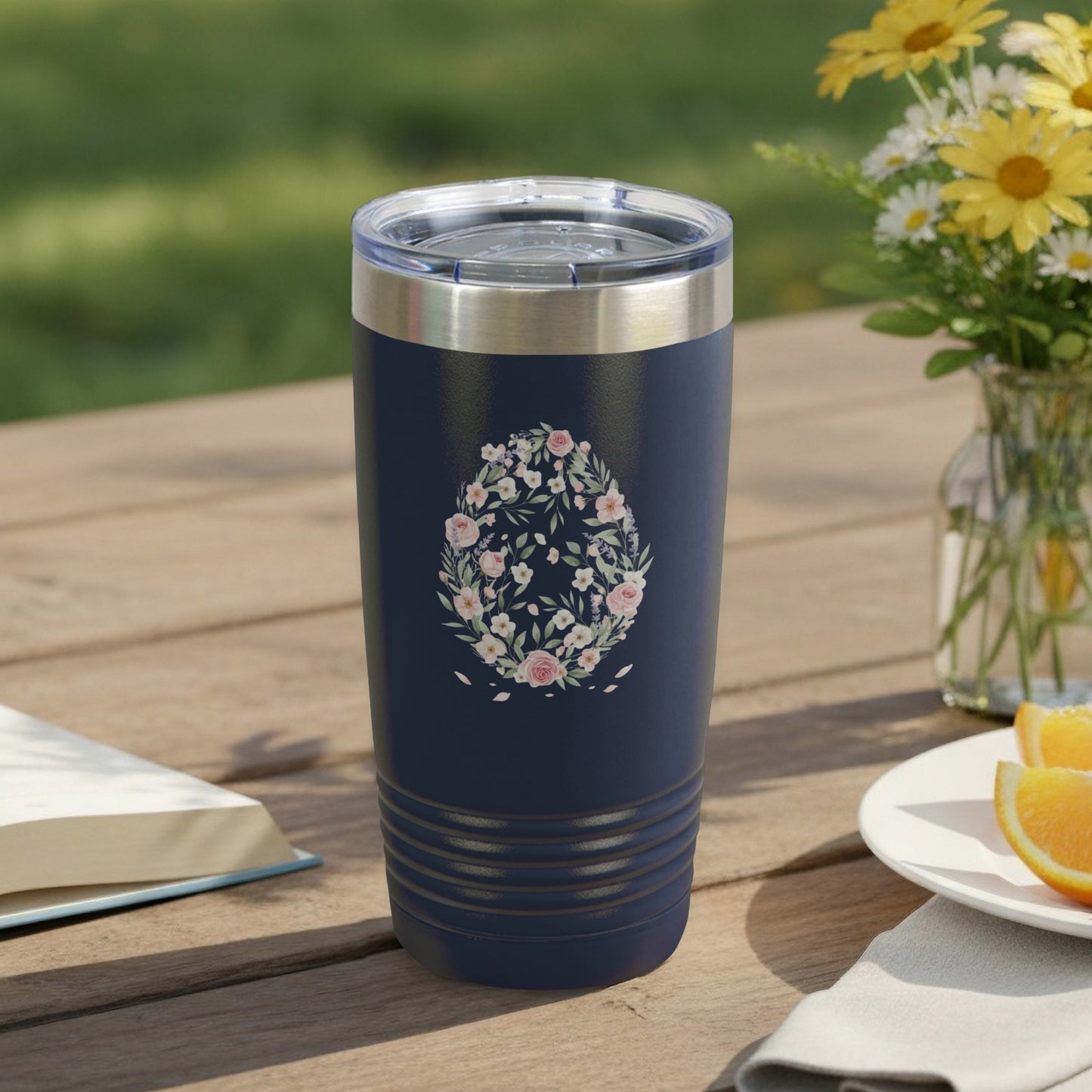 Floral Egg Design Tumbler Perfect for Spring Blooms