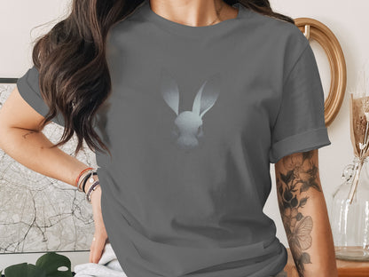 Gray shirt subtle rabbit head graphic design product type