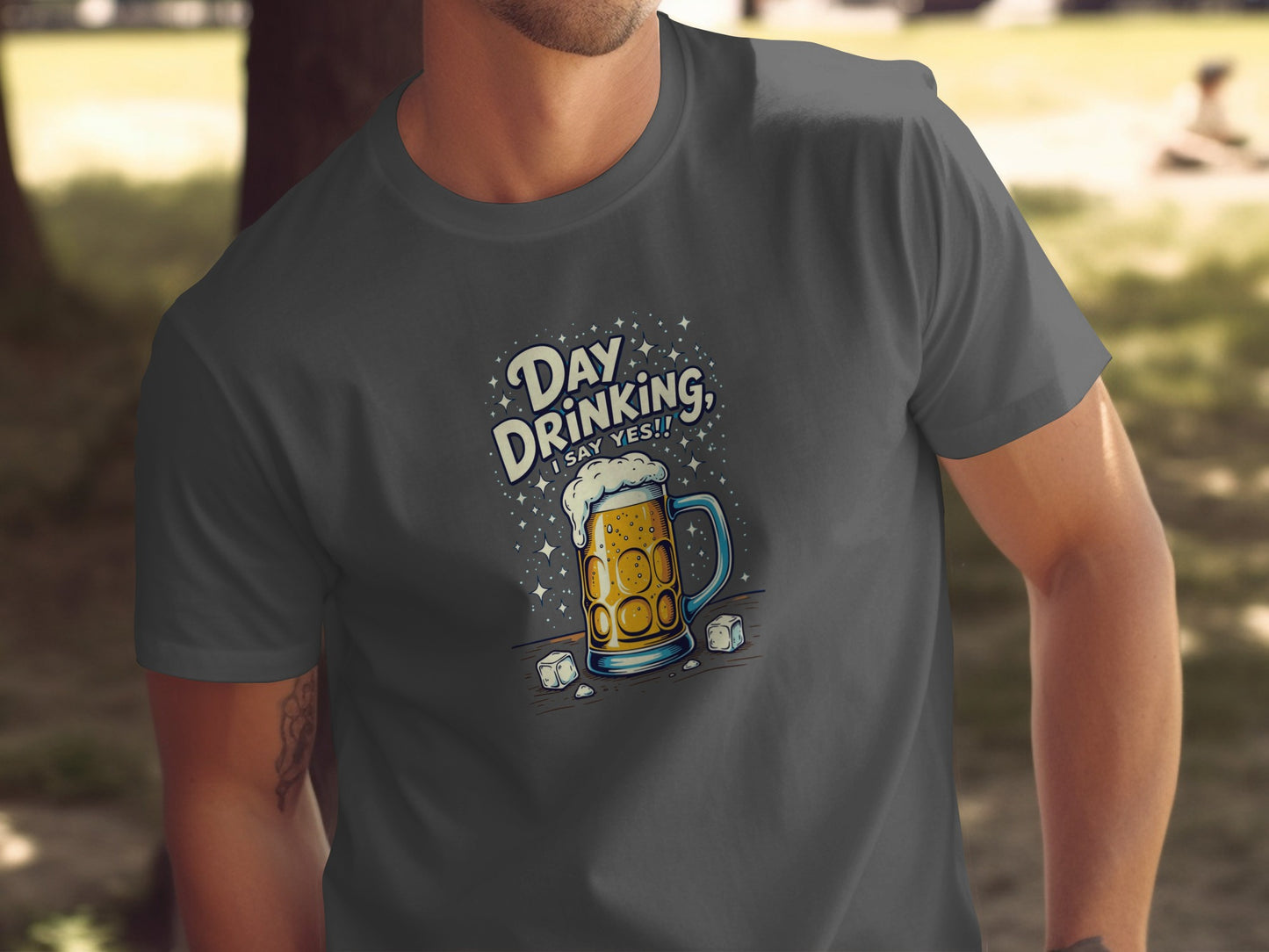 Funny Day Drinking Say Yes Beer Mug Graphic T-shirt