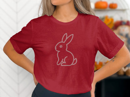 Red Rabbit Outline Graphic Design T-Shirt product type