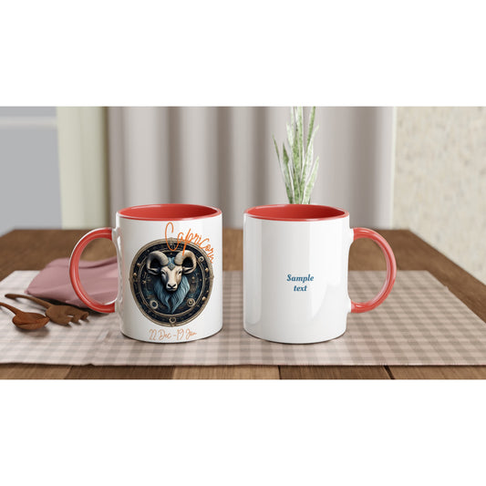 11oz ceramic mug with color inside Capricorn goat personalized
