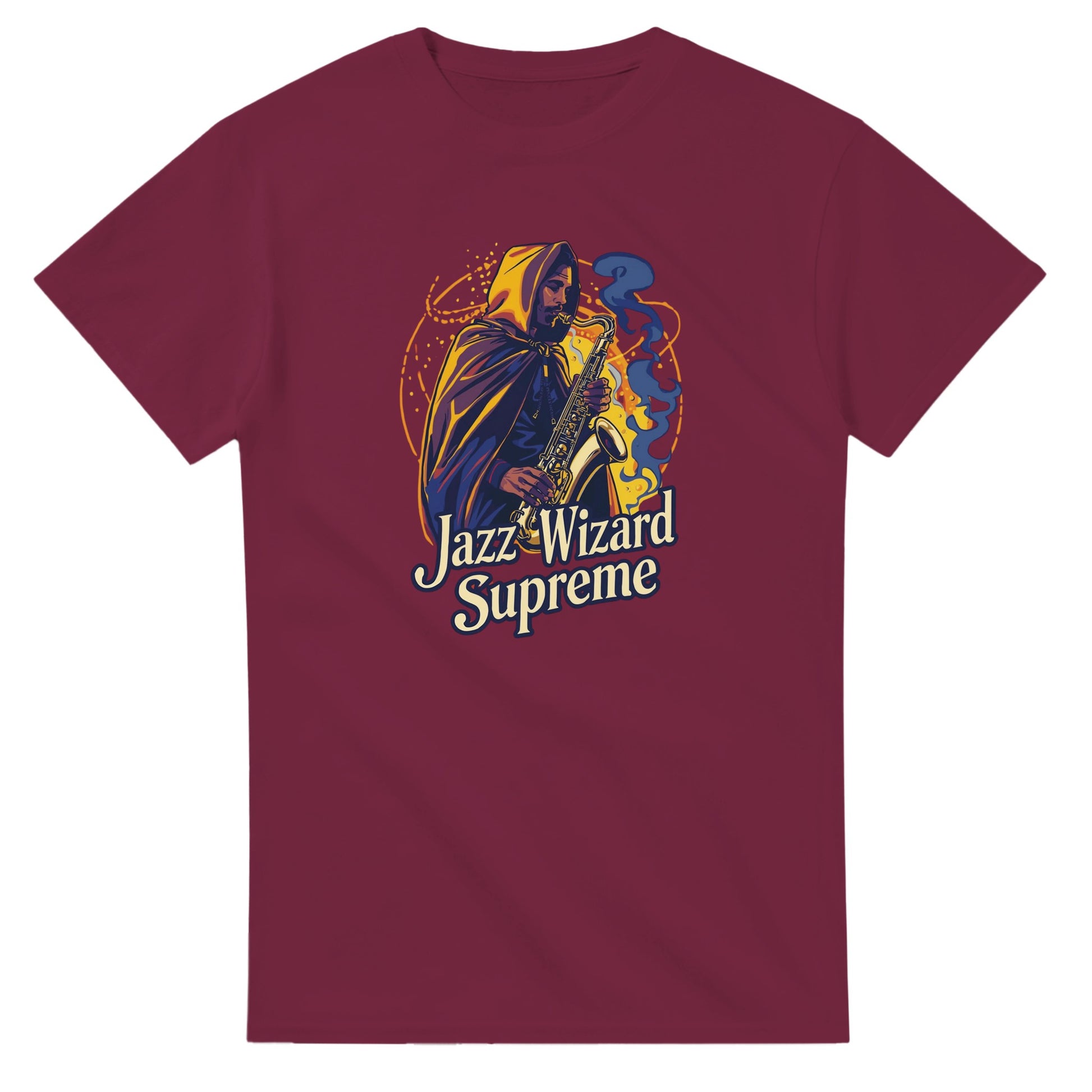 Jazz Wizard Supreme graphic design on a Heavyweight T-shirt