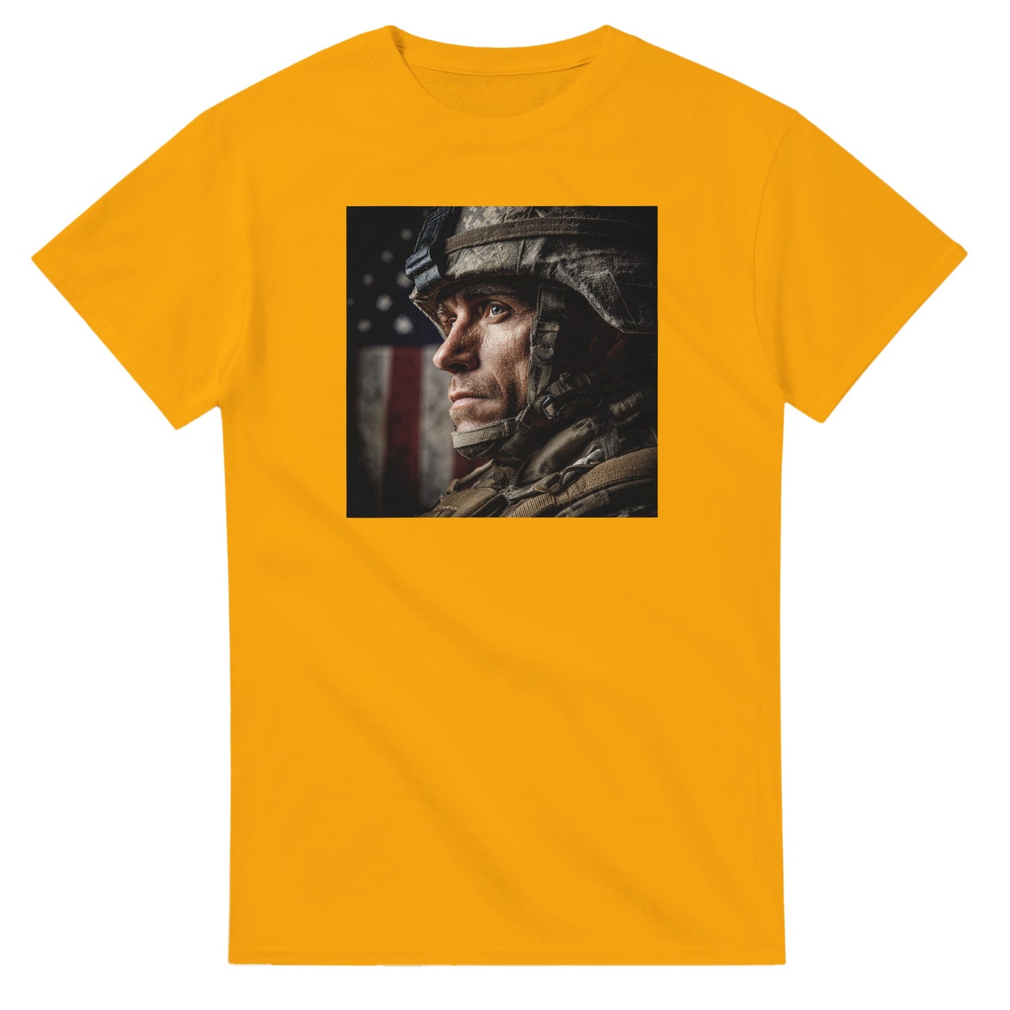 Patriotic Soldier on a heavyweight t-shirt