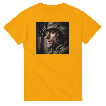 Patriotic Soldier on a heavyweight t-shirt