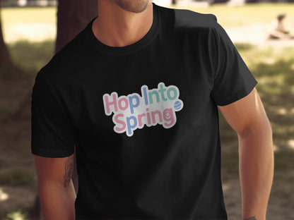 Hop Into Spring Graphic Design Colorful Text product type
Hop Into Spring, Spring Season, Easter Theme, Colorful Graphic, Black TShirt, Graphic Print, Men's Apparel, Casual Clothing, Everyday Fashion, Seasonal Design, Fun Statement, Unique Artwork, Unisex Shirt, Short Sleeve Top, Round Neck Tee, Gift For Him, Holiday Collection, Trendy Print, Spring Vibe, Pop Of Color