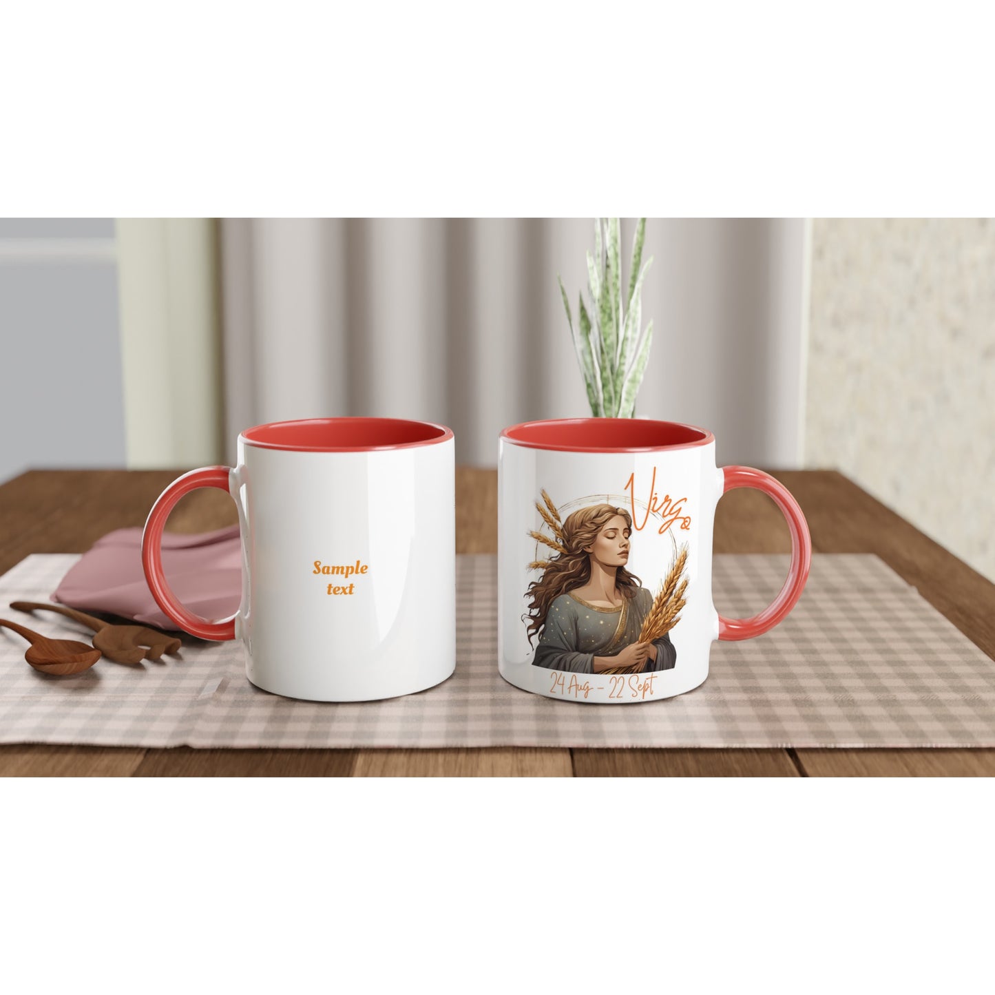 Virgo Harvester on an 11oz Ceramic Mug with Color Inside