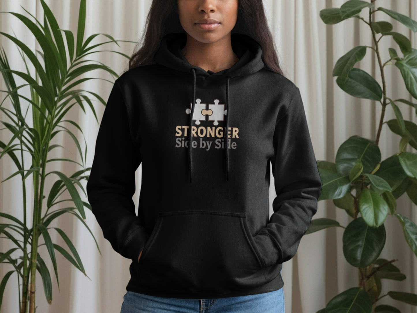 Stronger Side by Side Puzzle Graphic Hoodie Product