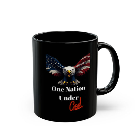 One Nation Under God Patriotic Eagle Black Mug