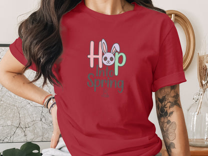 Hop Into Spring Bunny Rabbit Graphic Red product type
