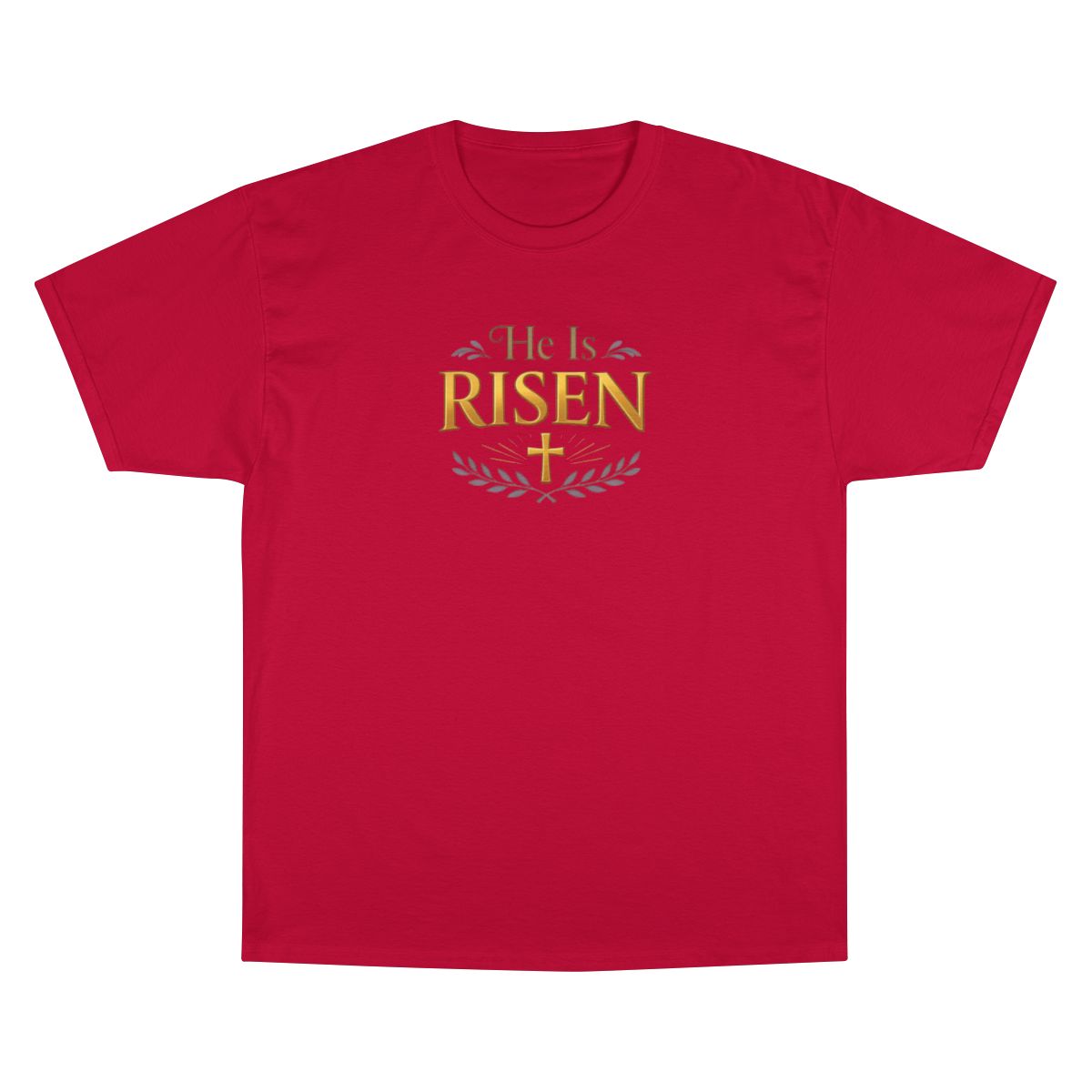 He Is Risen Christian Cross Red Laurel product type