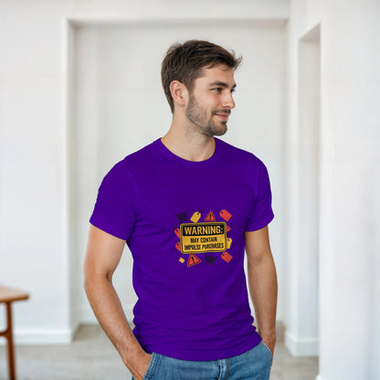 Warning May Contain Impulse Purchases heavyweight t-shirt mockup