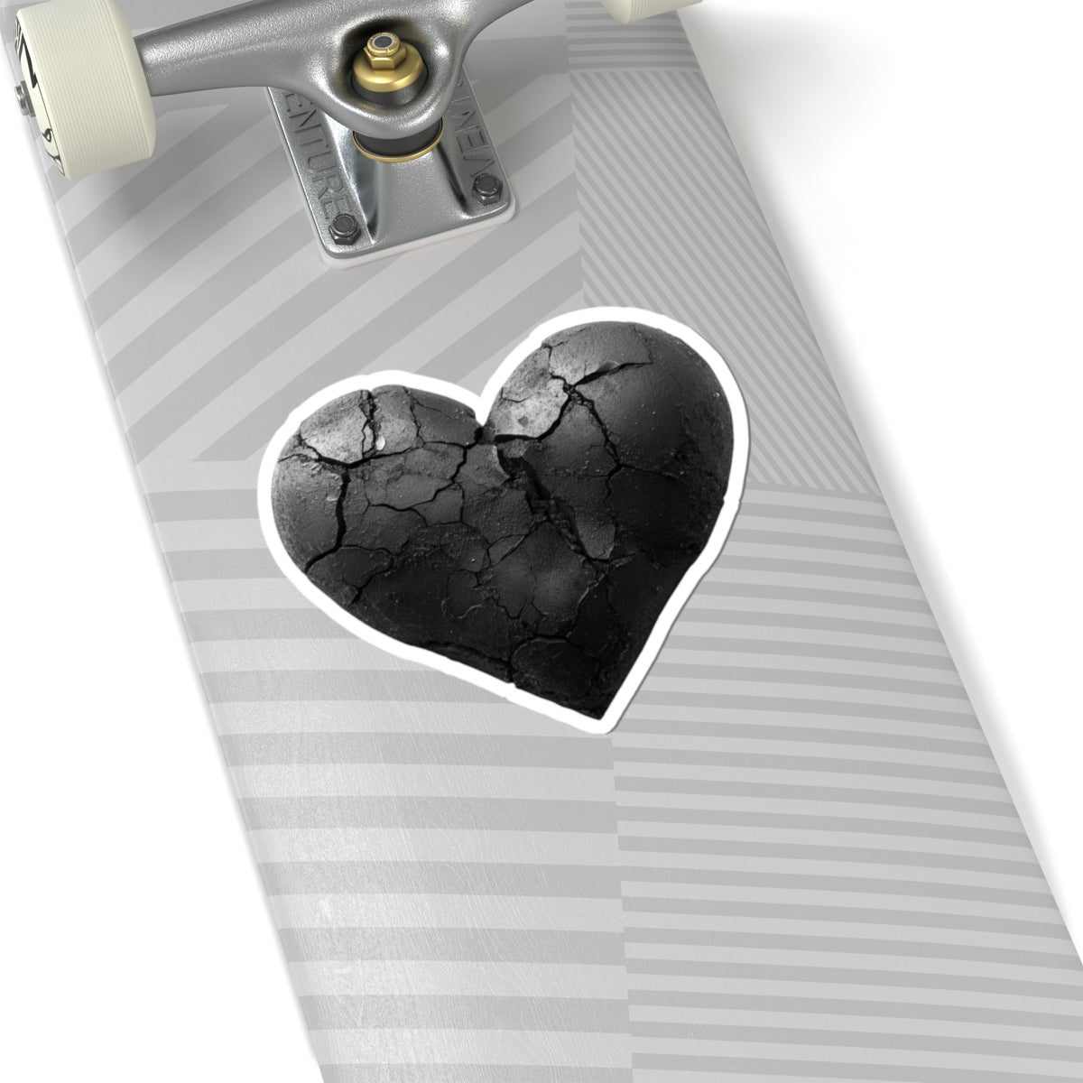 Cracked Black Heart Design on Skateboard Deck product