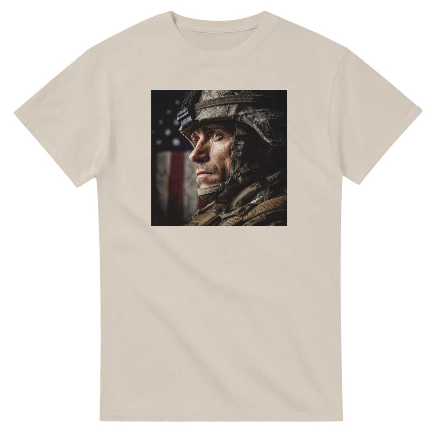 Patriotic Soldier on a heavyweight t-shirt