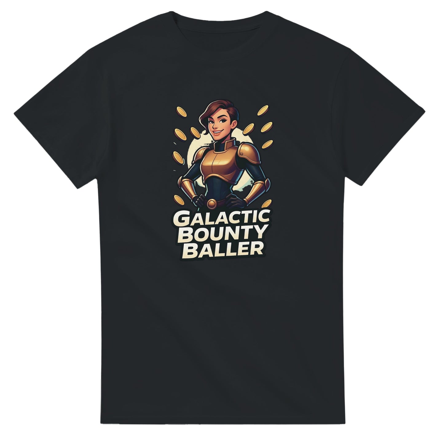 Galactic Bounty Baller graphic design on a Heavyweight T-shirt
