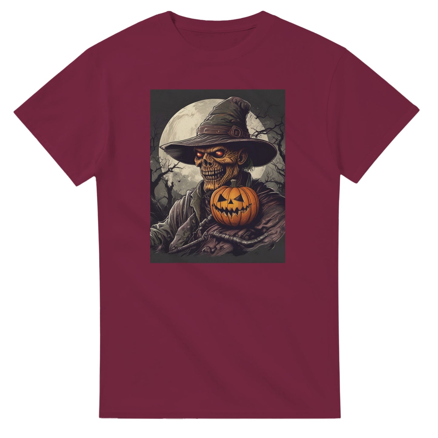 Pumpkin & Glowing Eyes on a Heavyweight T-shirt