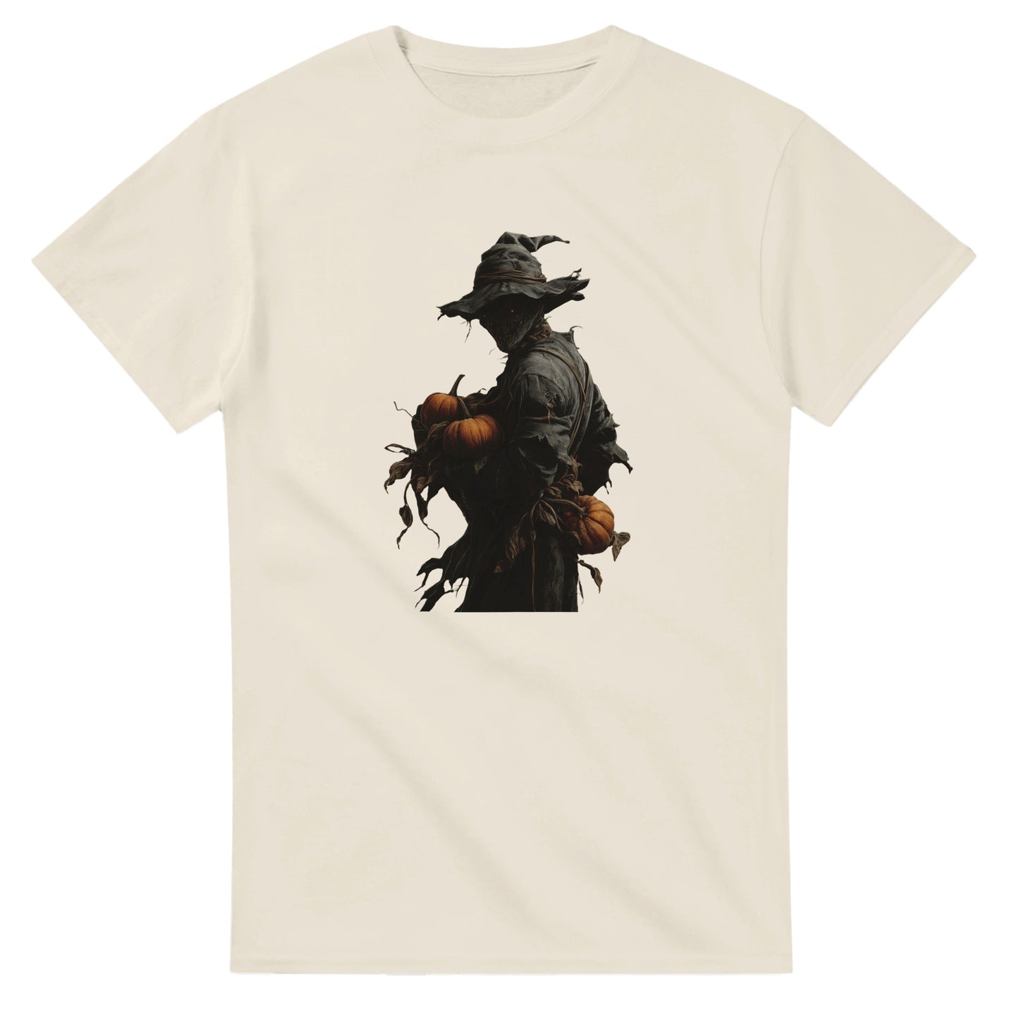 Spooky Pumpkin Scarecrow on a Heavyweight T-shirt