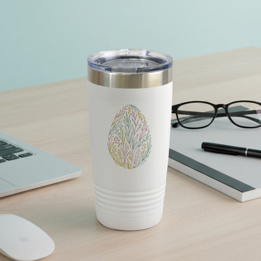 Floral Leaf Design Insulated Tumbler for Hot and Cold Drinks