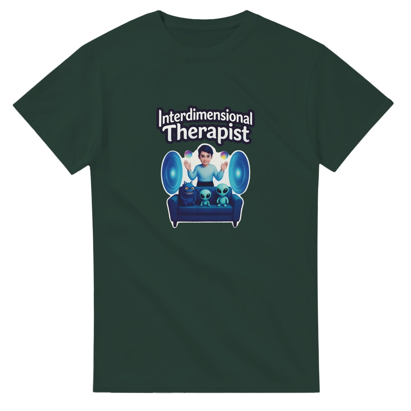 Interdimensional Therapist graphic design on a Heavyweight T-shirt