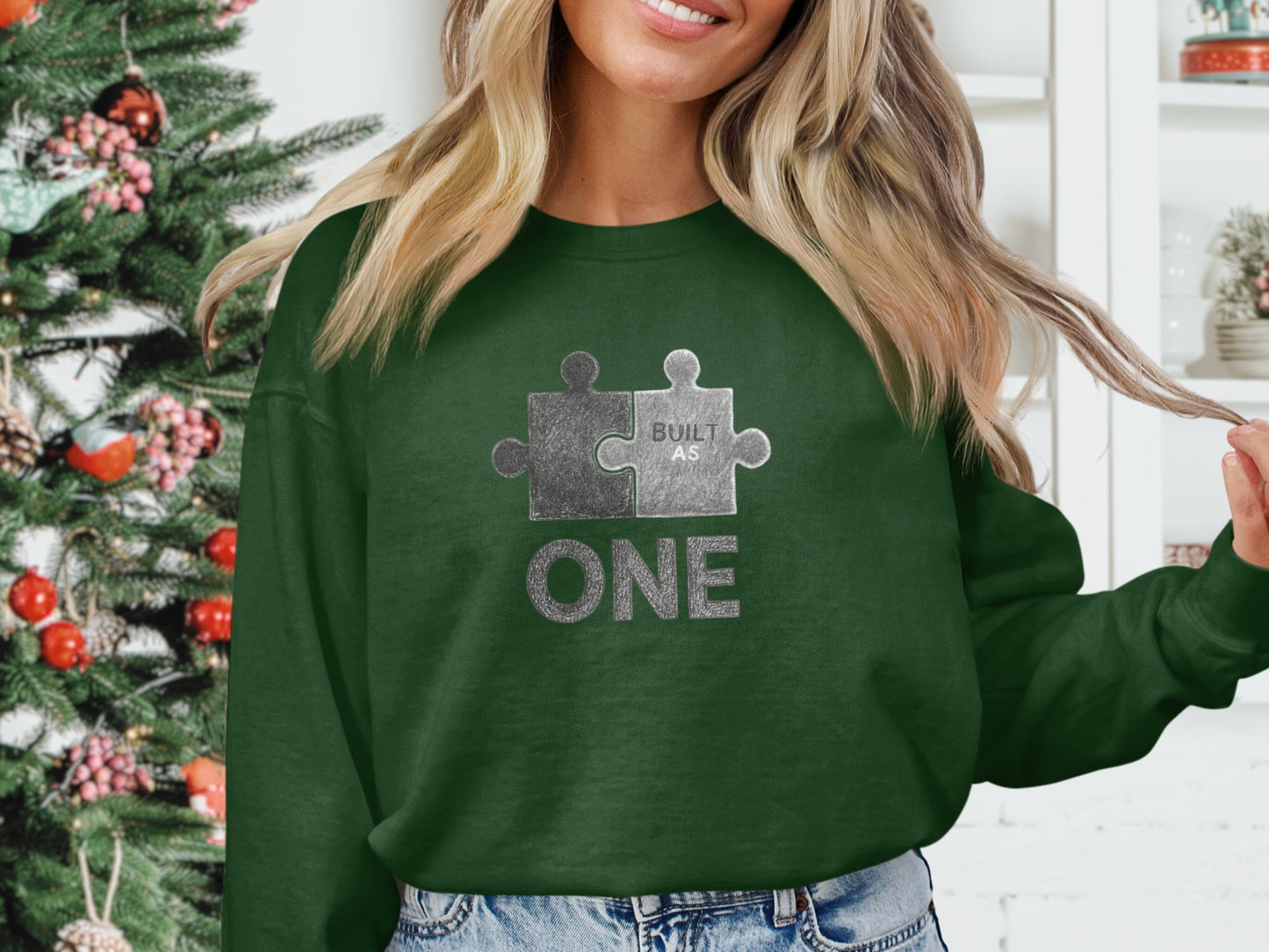 Built as One Puzzle Piece Design Sweatshirt Product