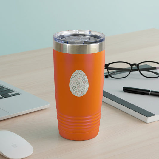 Vibrant Orange Tumbler with Floral Egg Design Product