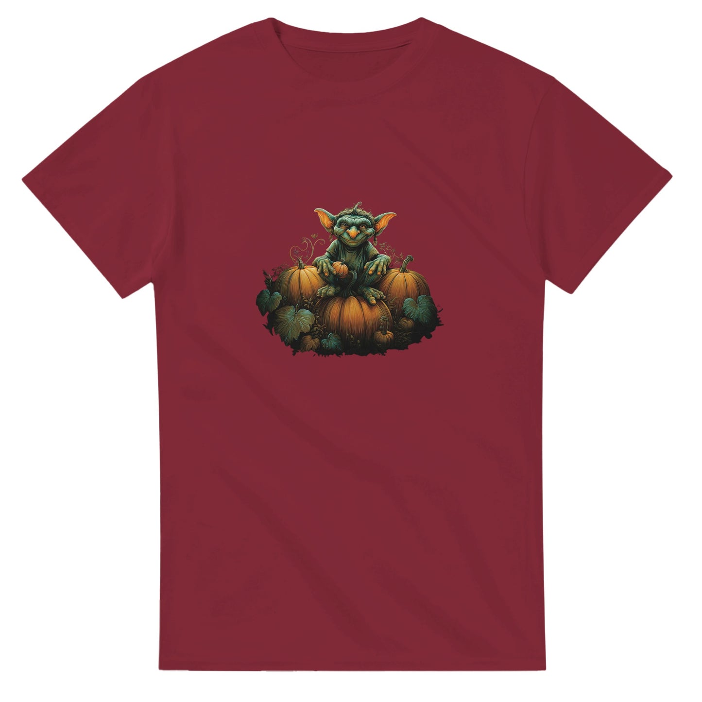Autumn Goblin & Pumpkins on a Heavyweight T-shirt