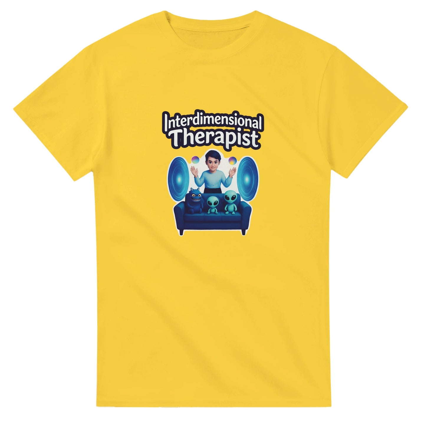 Interdimensional Therapist graphic design on a Heavyweight T-shirt