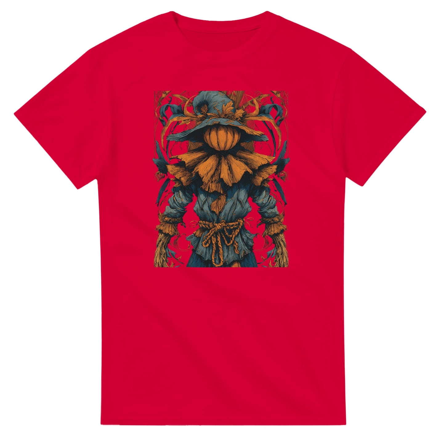 Autumn Harvest Scarecrow on a Heavyweight T-shirt