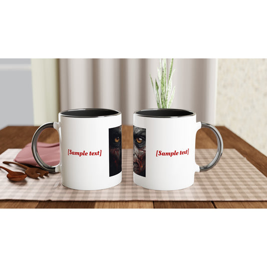 11oz ceramic mug with color inside angry blood face personalized