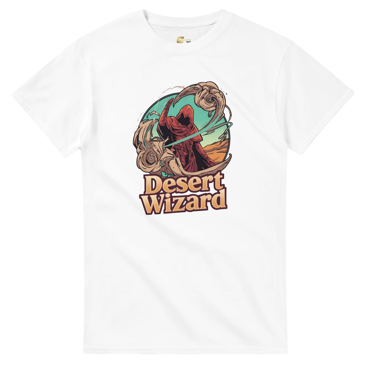 Mystic Desert Wizard graphic design on a Heavyweight T-shirt