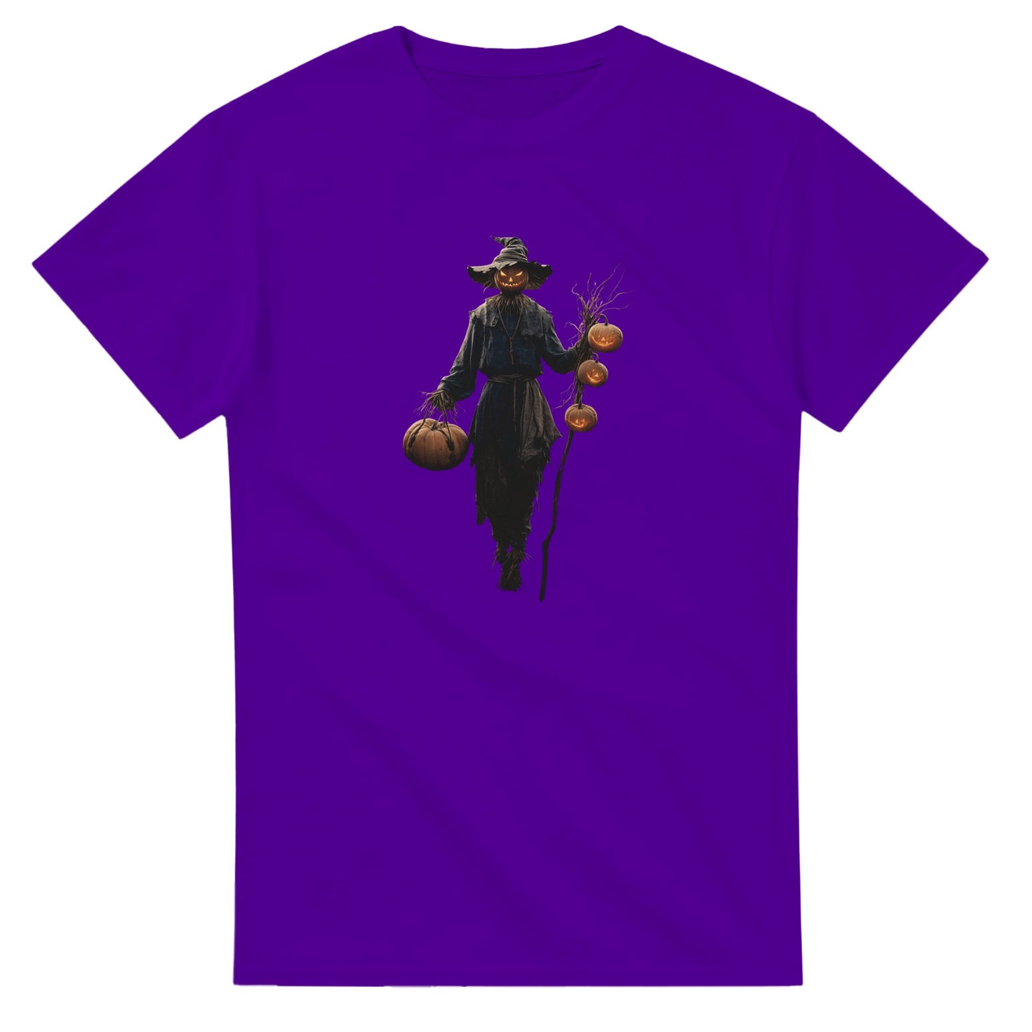 Spooky Scarecrow Jack-O'-Lantern on a Heavyweight T-shirt