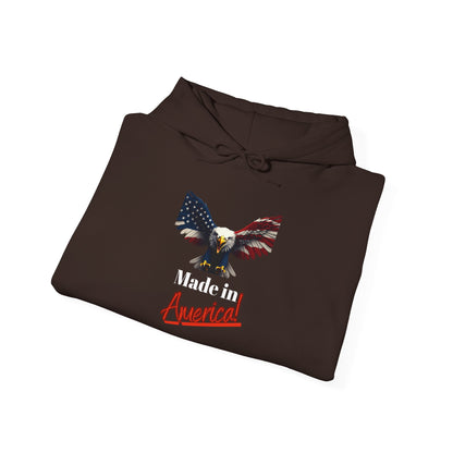 Made In America Patriotic Eagle on a Pullover Hoodie