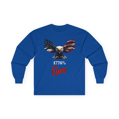 1776% Pure Patriotic Eagle on a long sleeve tee