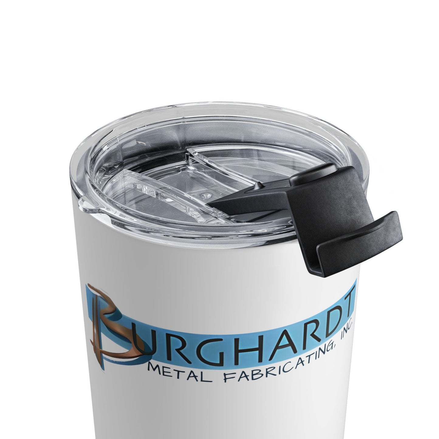 Burghardt Metal Fabricating, Inc., logo on a 10oz Stainless Steel Tumbler