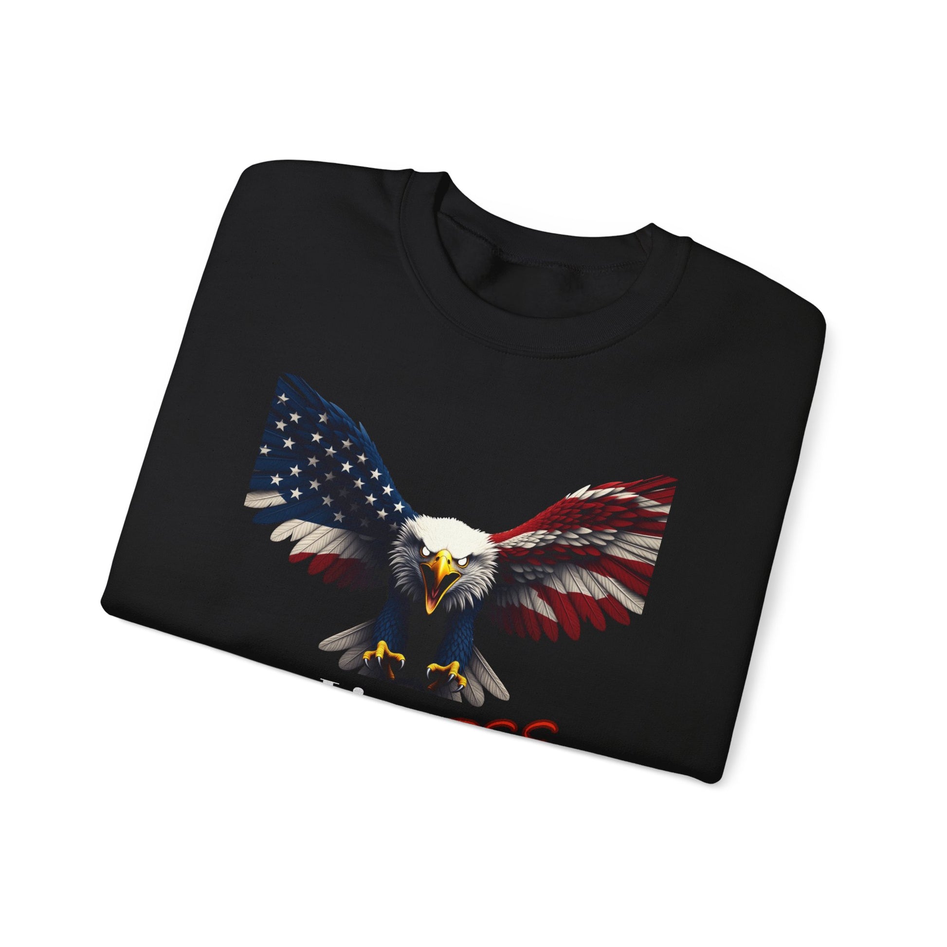 Live Free Or Die Trying Patriotic Eagle text on a Crewneck Sweatshirt