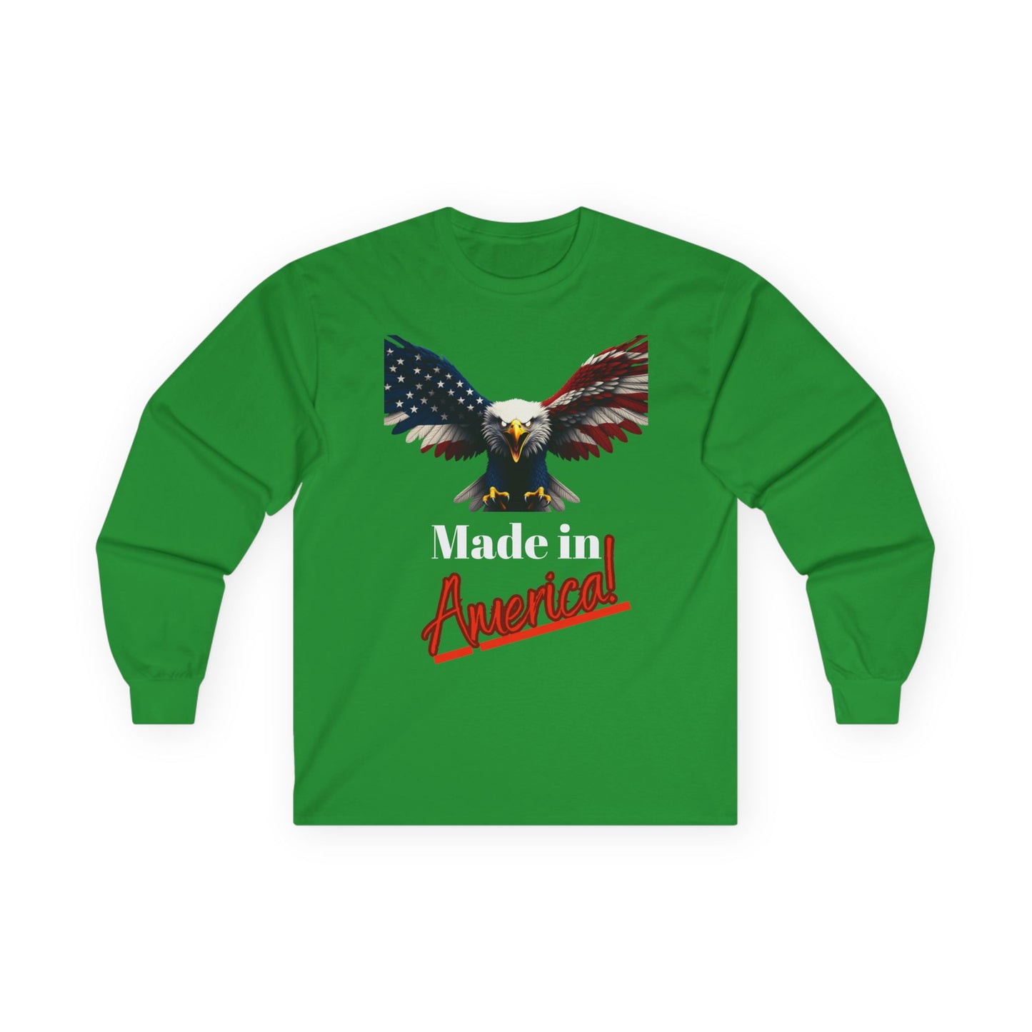Made In America Patriotic Eagle on a long sleeve tee