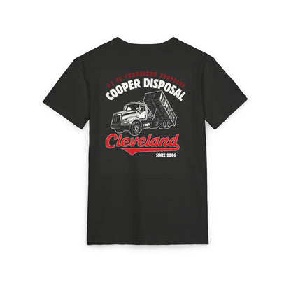 Cooper Disposal Cleveland shirt with dump truck graphic and "Since 2006" text.