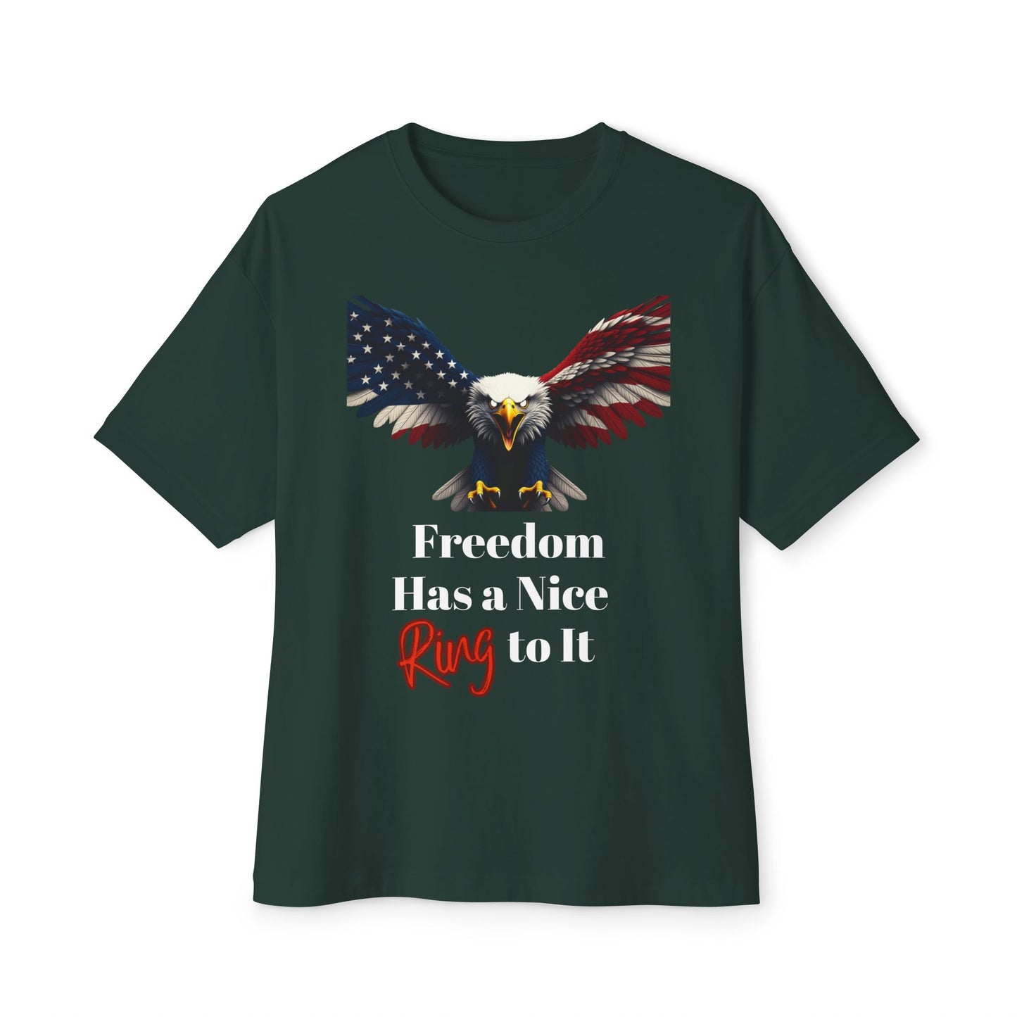 Freedom Has A Nice Ring To It Patriotic Eagle on a Premium Tee