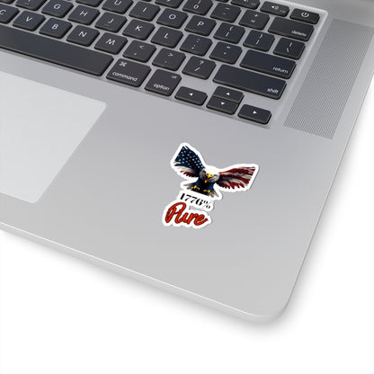 1776% Pure Patriotic Eagle on a Kiss-Cut Stickers