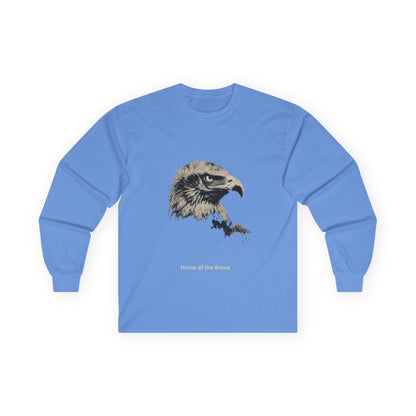 Home of the Brave text on a Long-Sleeve Tee