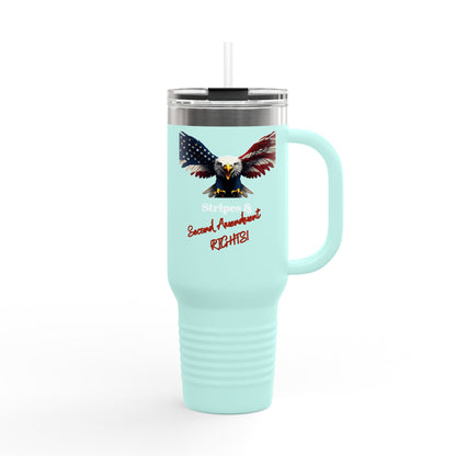 Stars & 2nd Amendment Rights Patriotic Eagle on a 40oz Insulated Travel Mug
