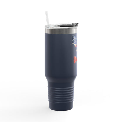 Red White & Badass Patriotic Eagle on a 40oz tumbler
