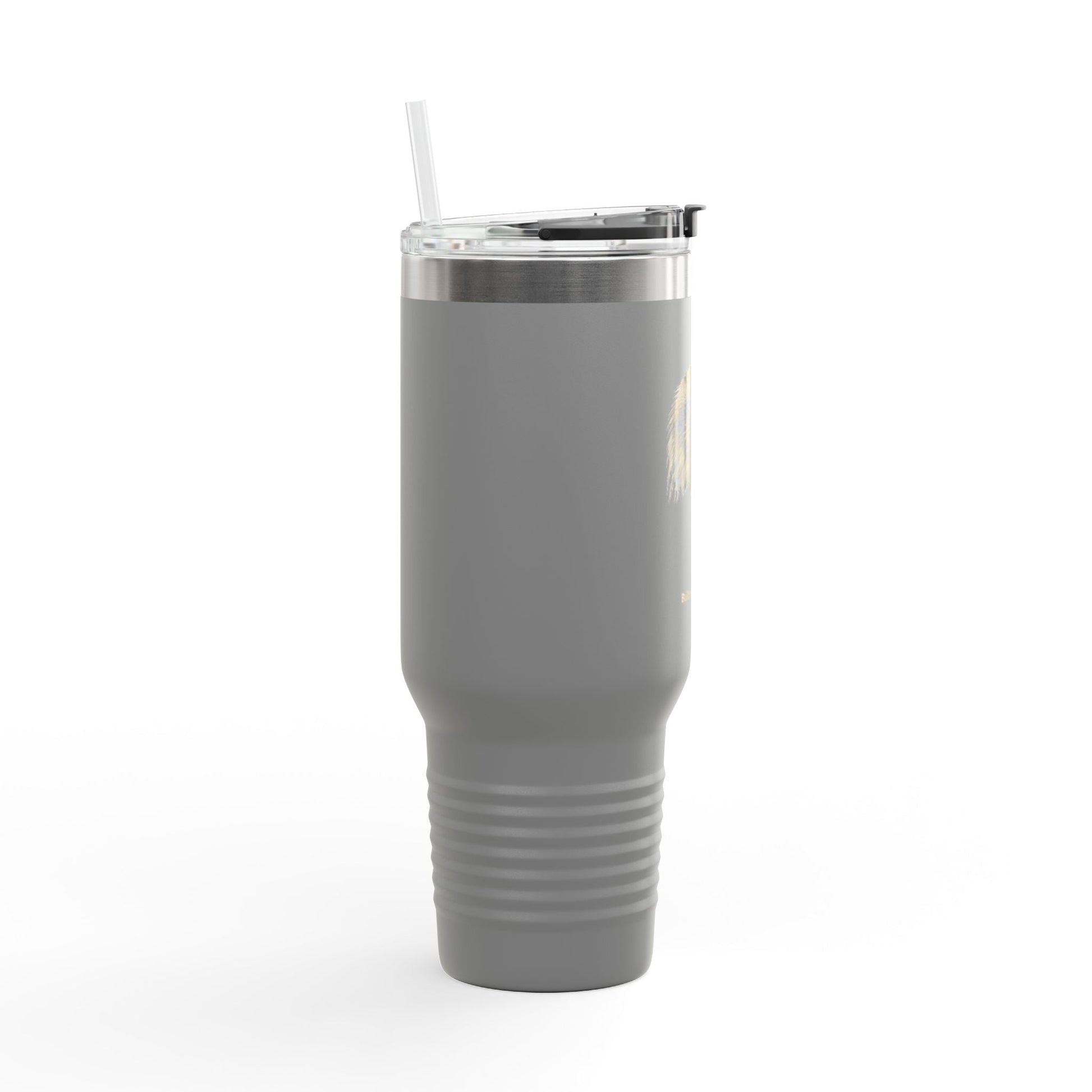 Land of the Free text on the muted of a  40oz Insulated Travel Mug