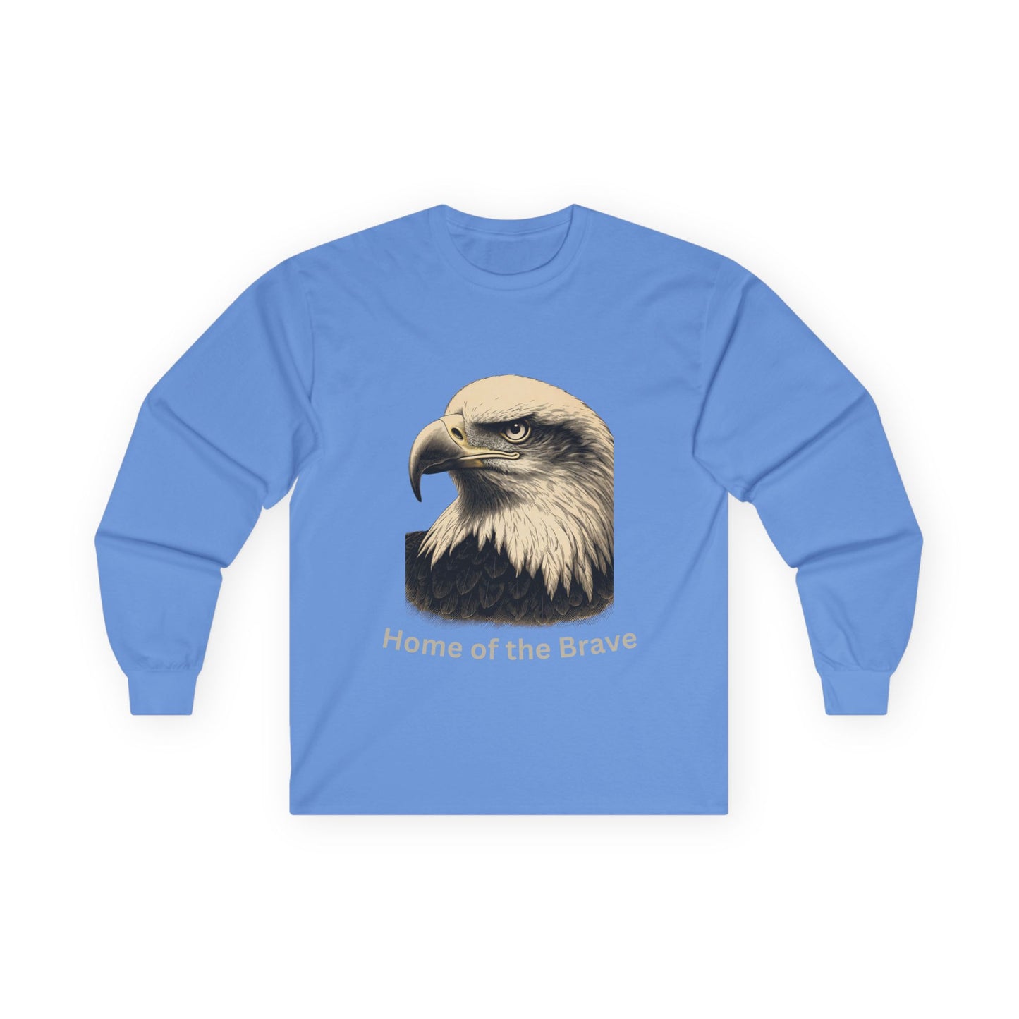 Home of the Brave text on a Long-Sleeve Tee