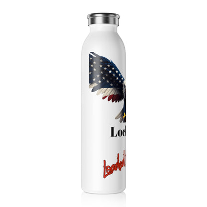Locked & Loaded For Liberty Patriotic Eagle on a 20oz Stainless Steel Water Bottle