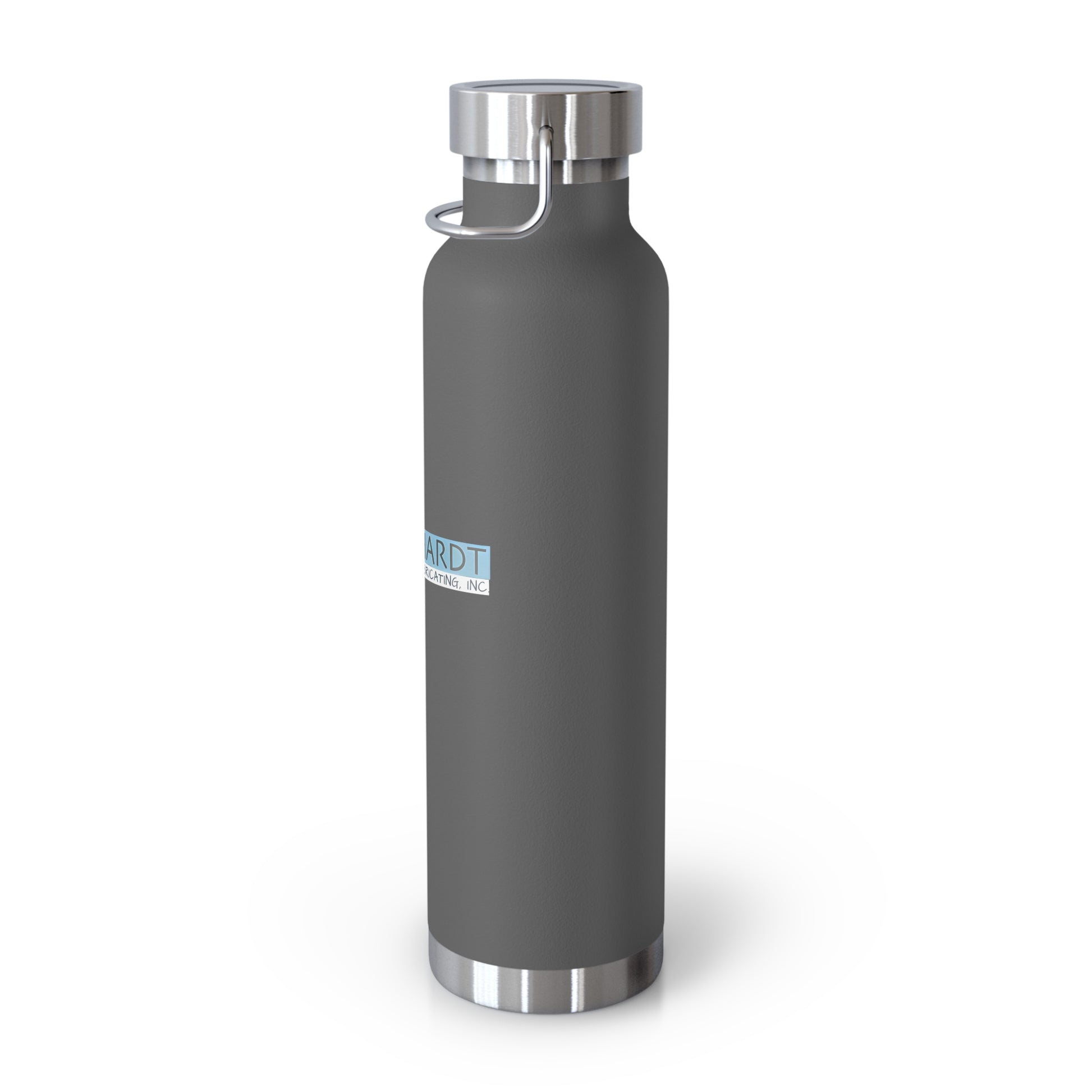Burghardt Metal Fabricating, Inc., logo on a  22oz Copper Insulated Water Bottle