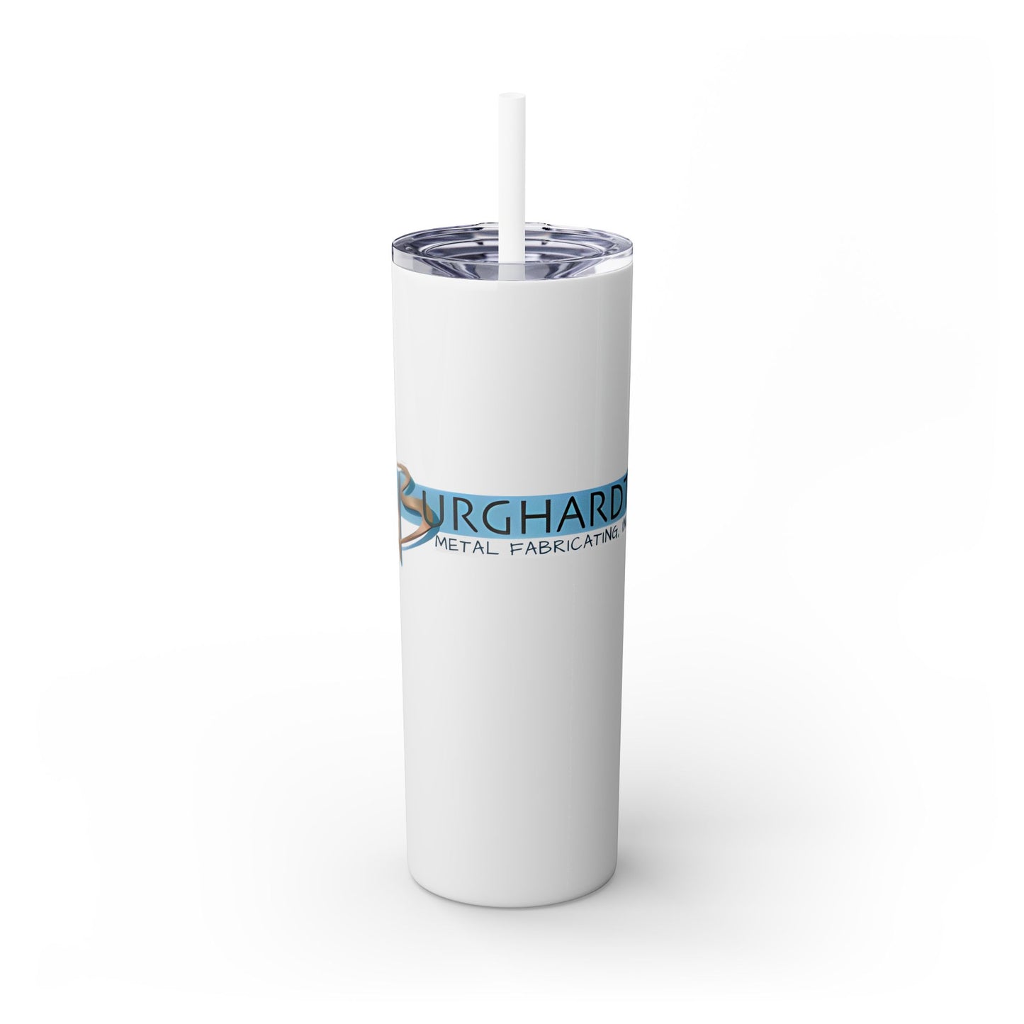 Burghardt Metal Fabricating, Inc., logo on a 20oz Skinny Tumbler