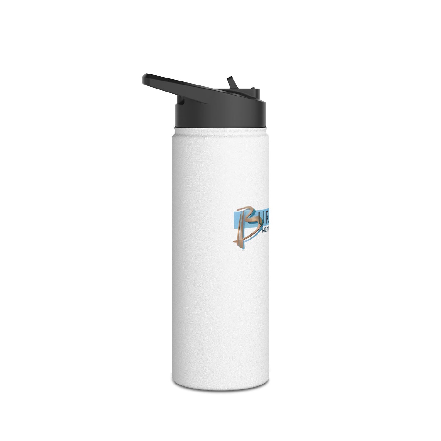 Burghardt Metal Fabricating, Inc., logo on a Stainless Steel Water Bottle