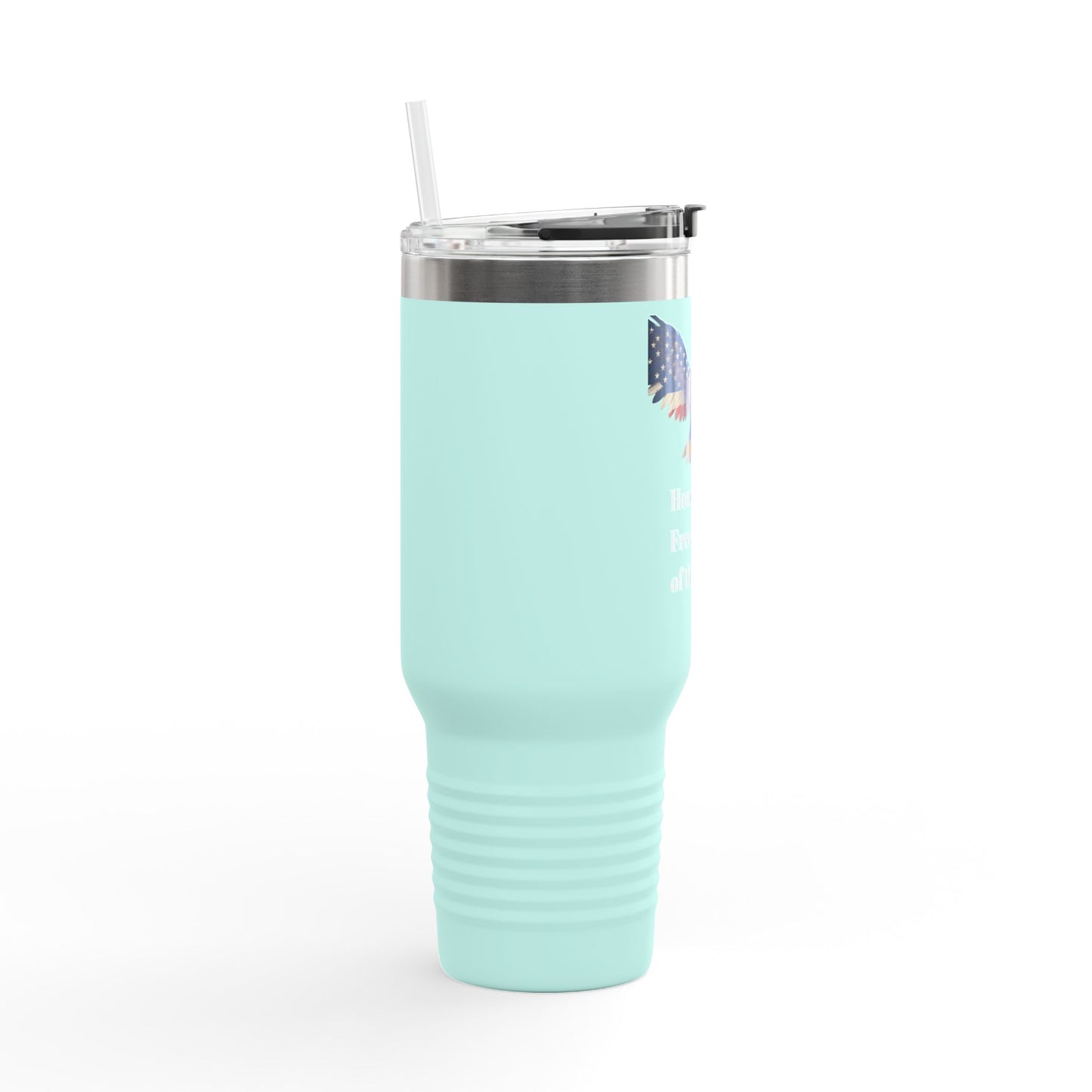 Home Of The Free Because Of The Brave Patriotic Eagle – 40oz Insulated Travel Mug