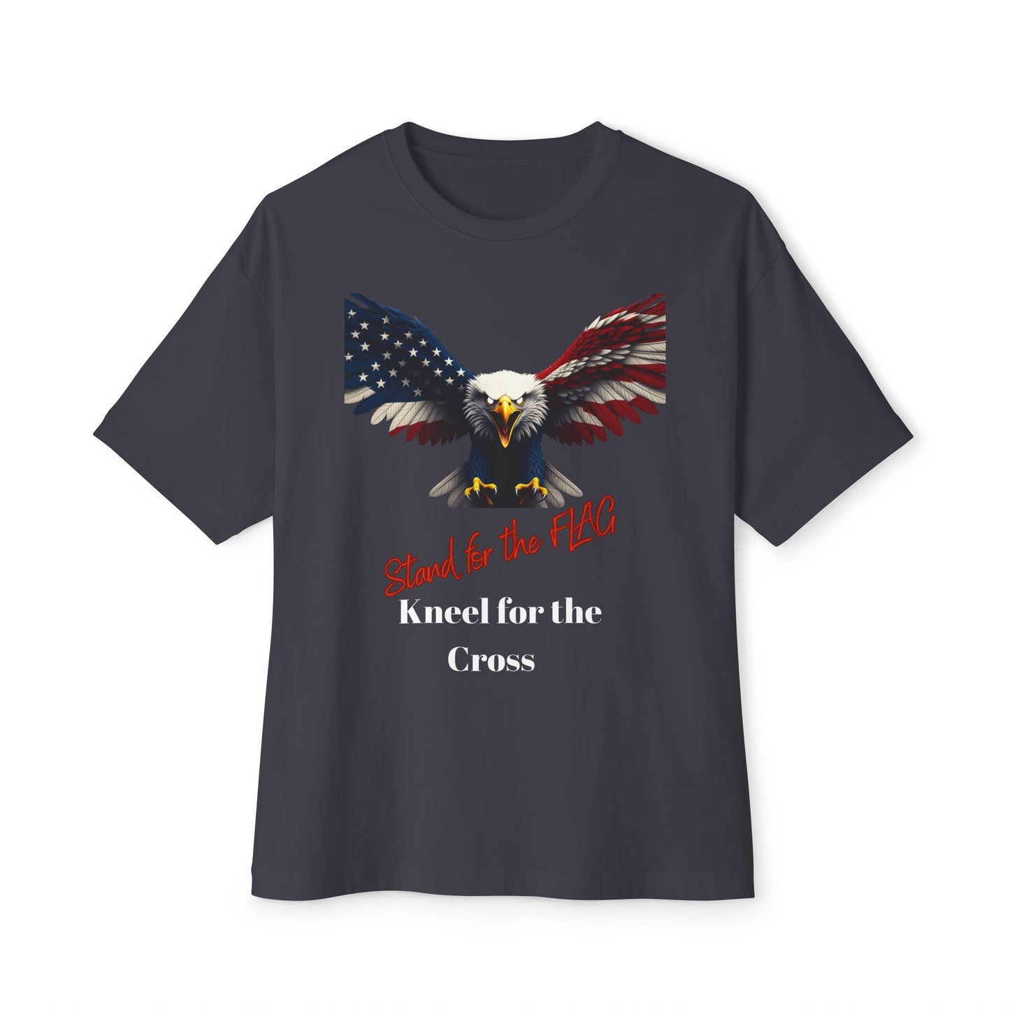 Stand For The Flag Kneel For The Cross Patriotic Eagle on a Premium Tee